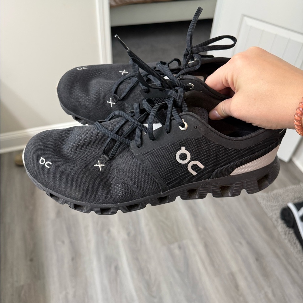 On Running Black and White Athletic Shoes